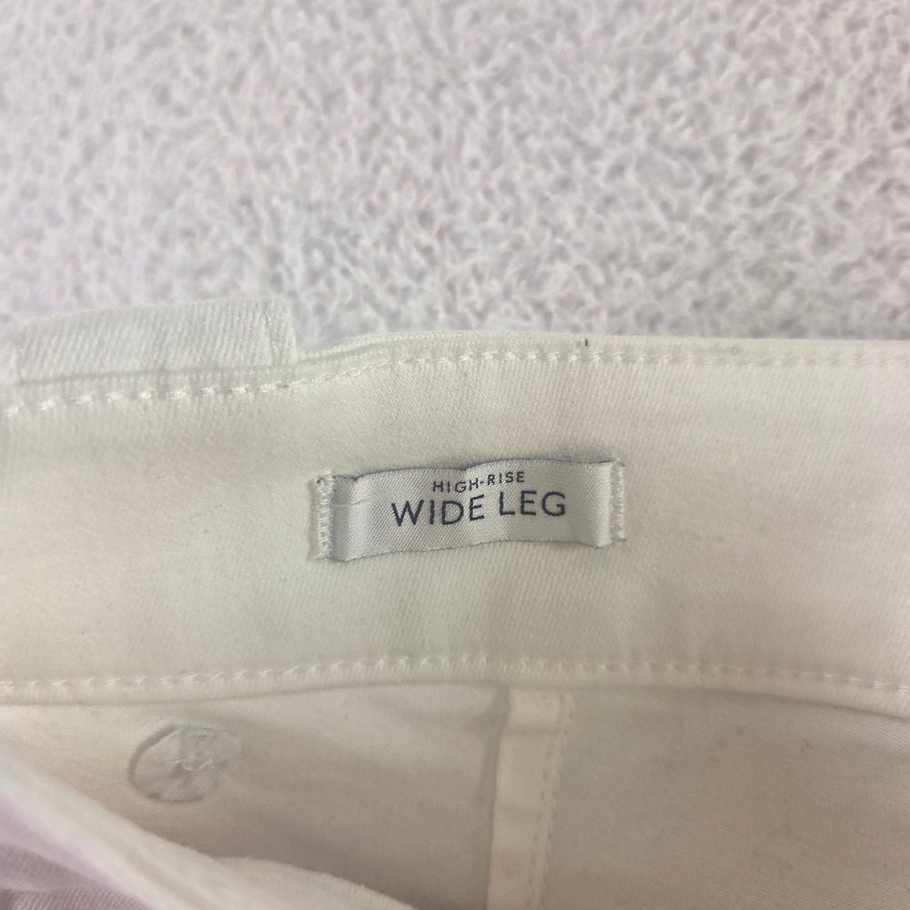 White House Black Market High Rise Wide Leg Sailor Pants White Silver Button 00L - Picture 7 of 11